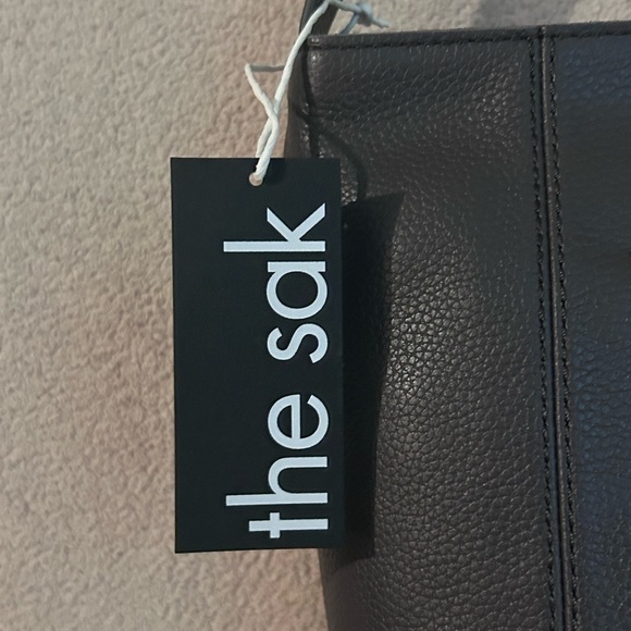 THE SAK Slate Grey Genuine Leather De Young Hobo Shoulder Bag - Picture 4 of 12